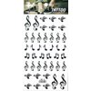 PP TATTOO 1 Sheet Musical notes words symbols Tattoos Body Art Stickers Color Flash Fake Waterproof Tattoo Stickers for Women Men