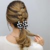 2 pcs Checkered Hair Bow Clips for Women Girls Bows Hair Clips Small Butterfly Hair Clips 4 Inch Black and White Racing Fan Hair Accessories for Ponytails Pigtails Braids