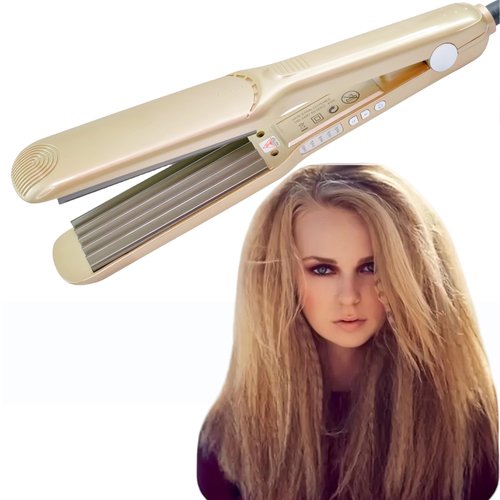 YOMCI Hair Crimper Iron for Women Ceramic Crimper Hair Tool Corrugation Curling Iron Hair Straightener Flat Iron Crimping Iron for Short and Long Hair Volumizing Fluffy Hairstyle Tools