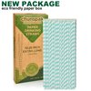 Aqua Paper Straws 10 Inch Extra Long - for Tall Drinks, Baby Shower, Parties, Cocktails - 100 Counts