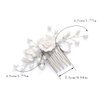 Gorais Flower Bride Wedding Hair Comb Pearl Bridal Hair Pieces Leaf Hair Accessories for Women and Girls (a-silver)