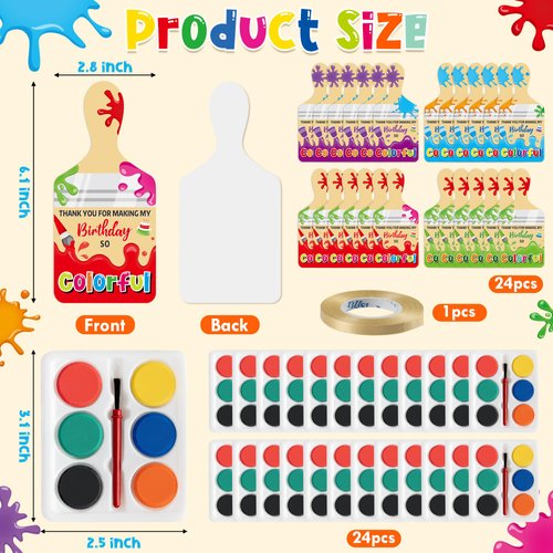 Watercolor Paint Set for Kids - 24Pcs Back to School Classroom Party Favors, Watercolor Paint Pallets with Thank You Cards, Kids Birthday Gift for Boys Girls Gift Exchange DIY Art Project Prize Party