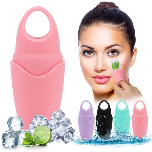 Small Ice Roller for Face and Eye, Ice Face Roller Facial Beauty Ice Roller Skin Care Tools, Ice Facial Roller Gua Sha Face Massage, Silicone Ice Mould for Face Beauty Remove Fine Lines (Black)