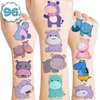 101PCS Little Hippo Hippopotamus Tattoos Temporary Stickers Theme Birthday Party Favors Decorations Supplies Decor Cute Funny Jungle Animals Tattoo Gifts For Kids Boys Girls School Prizes Carnival