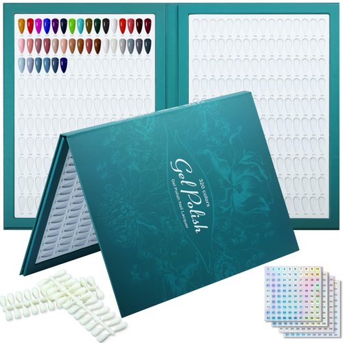 C12rtive 320 Colors Nail Swatches Book,Nail Color Display Book with 480 Nail Tips &amp; 1-400 Number ...