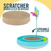 OurPets Wobble Scratch Track Cat Toy - Interactive Cat Toys for Indoor Cats with Cat Ball Track That Rolls, Feather Wand and Scratcher Pad. Great as a Kitten Toy for Self Play to Keep Them Busy