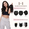 GOO GOO Clip in Hair Extensions Real Human Hair, 16inch 65g 4Pcs, 1B Natural black, Remy Human Hair Extensions Clip ins for Women, Natural Human Hair