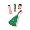 Bath and Body CHAMPAGNE TOAST Mini On-The-Go Trio Set - 3-pc Travel Size - Hand Cream, Berry Fizz Lip Gloss, & Pocket Bac hand gel Holiday Limited Edition in Festive Christmas Tree / Ornament Gift Box