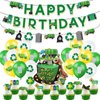 35 Pieces Garbage Truck Birthday Party Supplies Includes Garbage Truck Happy Birthday Banner, Garland, Cake Topper, Cupcake Toppers, Balloons for Trash Truck Waste Management Recycling Party Supplies