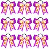 MTLEE 9 Pcs 7.5 Inch Purple Softball Ribbon Hair Bows Cheer Hair Bows Elastic Scrunchies Hair Bands Cheerleader Bows Volleyball Sports Ball Ponytail Holder Sport Hair Accessories for Girl Player