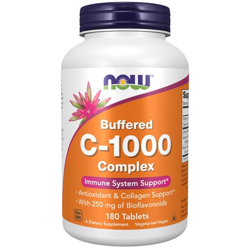 NOW Supplements, Vitamin C-1000 Complex with 250 mg of Bioflavonoids, Buffered, Antioxidant Protection*, 180 Tablets
