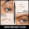 Eyebrow Pen - Eyebrow Pencil, Brow Pencil 2-in-1 Dual-Ended Microblading Eyebrow Pencil with Micro-Fork-Tip & Precise Brush-Tip Crease Natural Hair-Like Brows, Last All-Day (03 Dark Brown)