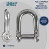 Five Oceans 1/4 Captive Pin Shackles, Stainless Steel Anchor Shackle for Boat, Sailboat FO416