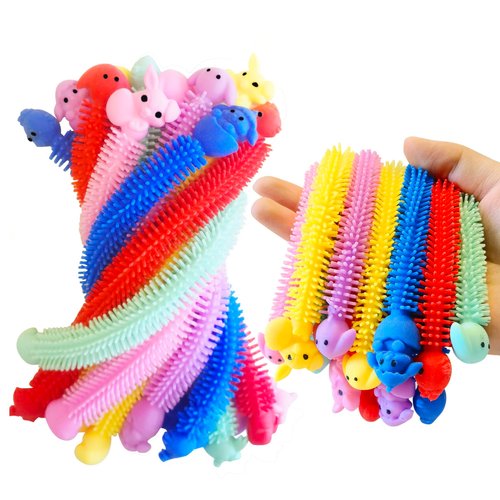 Cherislpy 24 Pack Easter Eggs with Bunny Stretchy Strings Sensory Fidget Toys Great for Aduts Toddlers Easter Basket Stuffers Egg Fillers Gifts