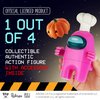 P.M.I. Among Us Action Figure | One of Four 4.5-Inch-Tall Collectibles | Among Us Toys and Playable Mini Toys | Pink Crewmate in The White My Name Chef with Hidden Hat and Hands