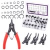 Swpeet 262Pcs 4 in 1 Snap Ring Pliers with 6 Sizes 4mm to 30mm Alloy Steel External Retaining Rings Internal Circlip Snap Retaining Clip Ring Assortment Kit for Pin Clips Internal External Repair