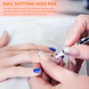 BOMOQING 10 Pencil for Rhinestones Pick up,Wax Rhinestone Picker Tool Pencil Nail Dotting Applicator White Bead Sorting Tray Triangular Plate 1 Pencil Sharpener, 1 Tweezers for Nail Art DIY