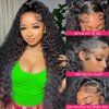 Deep Wave Lace Front Wigs Human Hair 13x4 HD Lace Front Wigs Pre Plucked Bleached Knots 200% Density Glueless Wigs Human Hair With Baby Hair Deep Curly Human Hair Wig For Women Natural Color 28 Inch