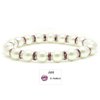 Accents Kingdom Women's Magnetic Bracelet White Tuchi Simulated Pearl Bracelet with Simulated Lt. Amethyst Crystal, 7.5"