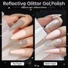 SUPWEE Reflective Gel Polish Set Diamond Glitter Gel Nail Polish Disco Shiny Nail Polish Soak Off UV Gel Manicure Nail Salon Gift Kit 8 Colors 7ml(0.24fl.oz)
