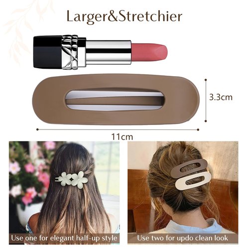 YANIBEST 5 Pcs Flat Hair Clips - Stylish Lay Flat Claw Clips for All Hair Types,Multi-Styles Matte Non-slip Hair Clips for Women Girls Wedding Prom Party Hair Decorations