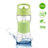 Sivphe Small Kids Water Bottle with Straw 12 oz Leakproof Little School Tritan Plastic Drinking Bottle for Boys and Girls Indoor and Outdoor(1 Pack Green)