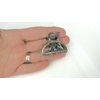 Small round dark silver metal blue crystal gray pearl hair claw clip