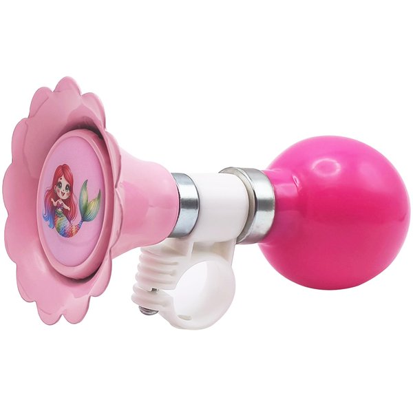 YeloYolker Kids Bike Horn, Cute Bicycle Handlebar Air Horn for Girls, Toddlers Universal Bike Accessories for Tricycle, Balance Bike, Scooter(Rainbow Mermaid)