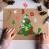 Outus 24 Kits DIY Christmas Tree Foam Stickers Bulk Self Adhesive Holiday Winter Glitter Foam Stickers Christmas Tree Craft Kits for Kids Party Favors Fun Home Activities