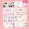 82 PCS 8 Sheet Funny Cute Bunny Temporary Tattoos Sticker Rabbit Animal Themed Birthday Party Decorations Favors Supplies Gifts for Girls Boys Baby Showers Prizes Cute Tattoo School Reward