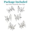 Yzurbu 6pcs 3D Metal Moving Butterfly Hair Clips, Cute Barrettes and Clamps, 90s Nostalgic Hair Accessories for Women and Girls (Silver)