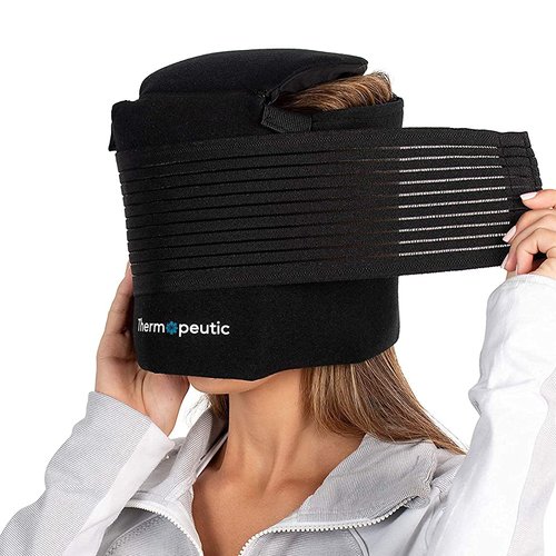 Thermopeutic Wearable Ice Pack Migraine Relief Cap | Tension Headache Relief Cap, Ice Cap for Migraines & Skin Ice Beanie Migraine Cap | Headache Ice Pack/Migraine Mask w/Compression Strap