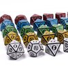 Poludie 5 Polyhedral Dice Set (35pcs) with Leather Dice Bag, D&D Dice for Dungeons and Dragons, RPG, MTG Table Games (Window Lattice Carved Series)