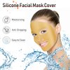 32 Pcs Facial Chest Neck Silicone Pad Reusable Face Forehead Patches Facial Sleeping Mask Cover for Smoothing Facial Chest Neck Forehead Eye Mouth (Gold,Clear)