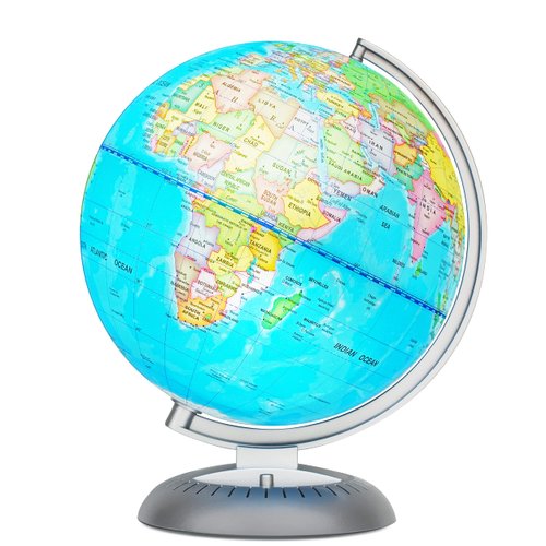 Illuminated Globes for Kids - 8” Light Up World Globe With Stand, Gift Ideas for Children - Interactive Learning & Educational Toys for All Ages - Earth Globe With Build in Led Night Light - Gifts for Boys And Girls Age 8-12 + Year Old