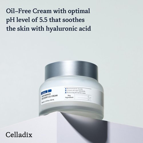 Celladix Skin Barrier Recovery 131 Cream | Skin Microbiome Protects | Strengthens Skin Barrier | Oil-Free Face Cream | Optimal 5.5 pH Level | 2.70 Fl Oz