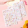 3 Sheets Self Adhesive Pearl Stickers Rainbow Round Face Gem Stickers 3-6mm Stick on Rhinestone Gems Mix Colors Jewels Stickers for Hair Face Eye Nail Art Makeup Scrap Booking and Crafts