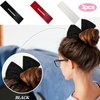 iRIIRIO 3pcs Hairstyle Twist Donut Hair Bun Maker Solid Color Bun Maker Cloth Hair Bun Wraps Lazy Hair Curler Cloth Hair Clips Deft Bun Maker (Black, White, Red)