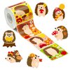 Haooryx 300pcs Fall Hedgehog Make A Face Stickers Scene Roll, Make Your Own Hedgehog Decorative Sticker Mixed and Match Self-Adhesive DIY Autumn Theme Sticker for Thanksgiving Scrapbook Laptop Decals
