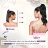 LaaVoo Ponytail Extensions Real Human Hair Balayage Dark Brown to Light Brown Hair Extensions Real Human Hair Ponytail Wrap Around Hair Extensions Ponytail Silky Straight 12 Inch 70 Gram