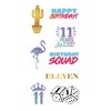 11th Birthday Temporary Tattoos (4 Pages) - 11th Birthday Party Supplies, Ideas, Gifts and Decorations