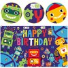 Robot Birthday Party Backdrop Happy Birthday Photography Backdrop 5.9x3.6ft Robot Photography Background for Gear Robot Birthday Party Decoration Gear Up Robot Party Supplies