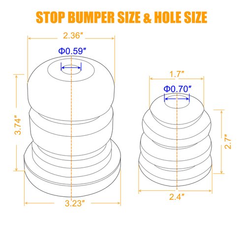 Two Control Arm Bumpers and Two Control Rear Axle Bumpers Replace 15153958 905-208 15039397 Compatible with Chevy Suburban Avalanche GMC Yukon Bump stopo
