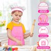 Kids Apron Kitchen Toys 20Pcs: Educational Toys Cooking Baking Set with Cookbook, Kids Chef Hat Role Play Dress up Clothes, Ideal Easter Birthday Toys Gift for 3-8 Year Old Girl Toddlers