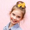 Back to School Bow Hair Clips Pencil Cheer Hair Bows Wave Point Hair Bow Barrette Handmade Yellow and Red Hairgrips Alligator Clips for First Day of School 2PCS