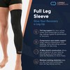 Copper Compression Leg Compression Sleeve - Copper Infused Knee Stabilizer Brace for Running, Meniscus Tear, ACL, MCL, Arthritis, Joint Pain Relief - Thigh & Calf Support for Men & Women - Black - S