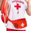 NOVAMEDIC First Aid Empty Fanny Pack, 8"x2"x6", Waist Bag with 3 Zippered Compartments & Adjustable Strap for Lifeguard, Hiking, Travel Men & Women, Durable, Red