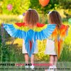 IROLEHOME Bird-Costume-Parrot-Wings for Kids with Bird Headbands, Boys Girls Eagle Dress-up Cape Halloween Party Favors Gifts