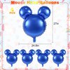 MIKIMIQI 4 Pcs Mouse Head Foil Balloons, 24'' Mouse Mylar Balloon for Birthday Party Decorations Jumbo Mouse Head Aluminum Foil Balloons Party Favors Supplies (Dark Blue)