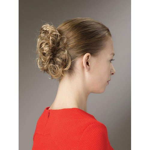 Twist Curly Wrap Color Dark Brown - Revlon Hairpiece Short Loose Curls Elasticized Hair Wrap Ponytail Schrunchy Women's Synthetic Fun Bun Around Pedazo de cabello
